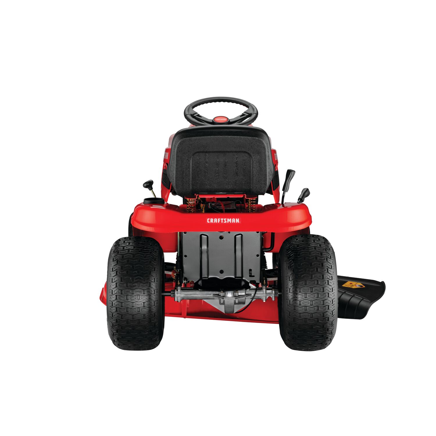 Rear view of the CRAFTSMAN T110 riding mower