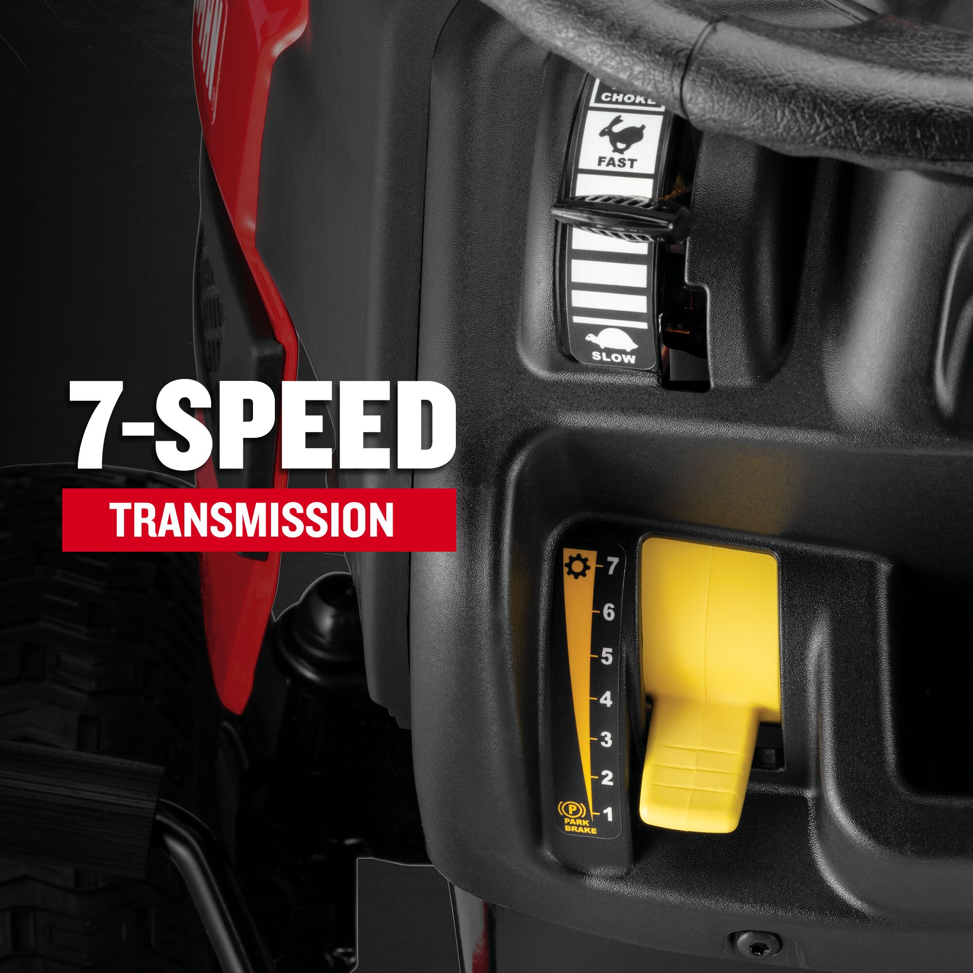 7-speed transmission shifter of the CRAFTSMAN T110