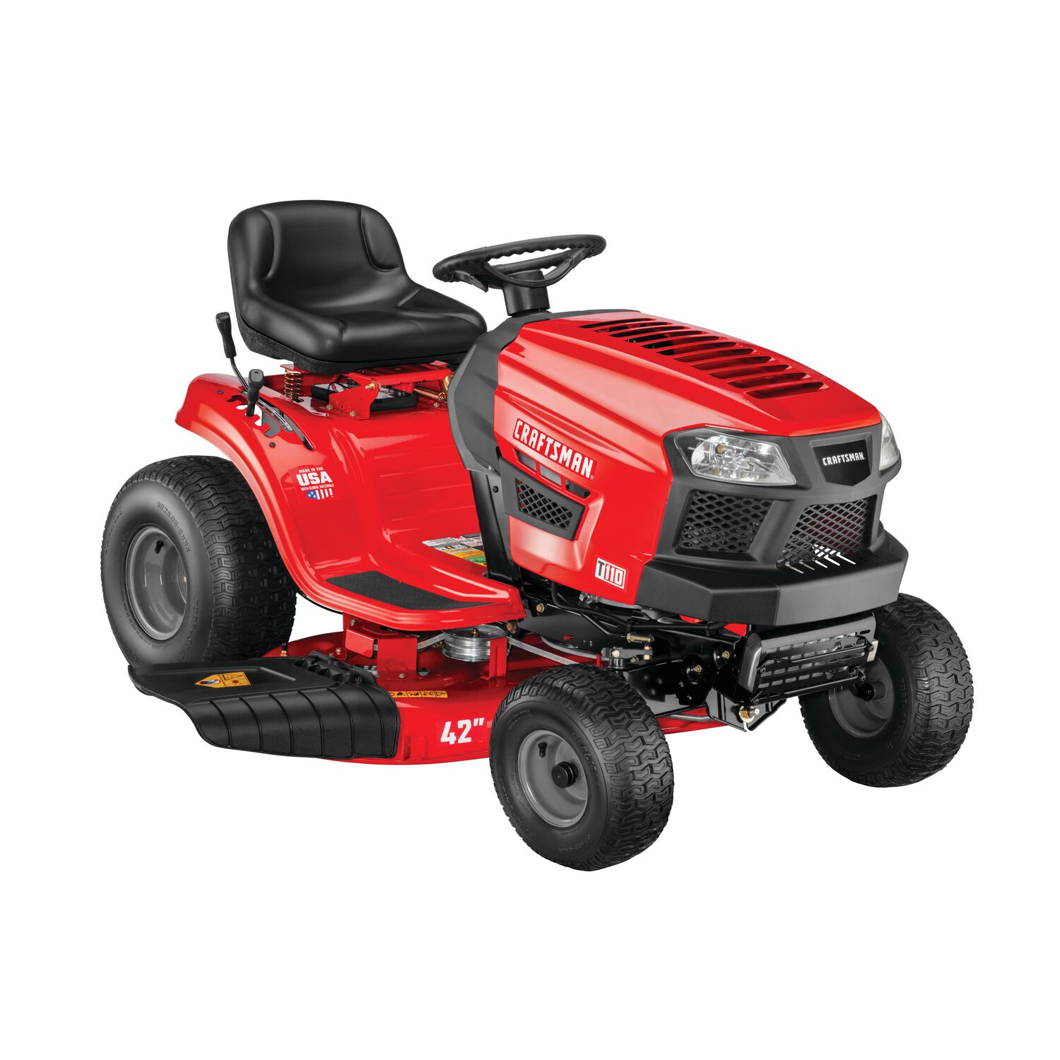CRAFTSMAN T110 with 42" deck, angled view